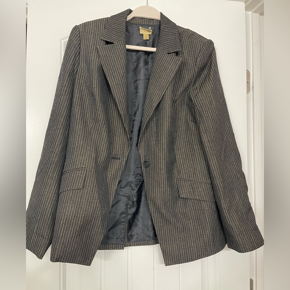 Caslon Charcoal Pinstripe Jacket 12
